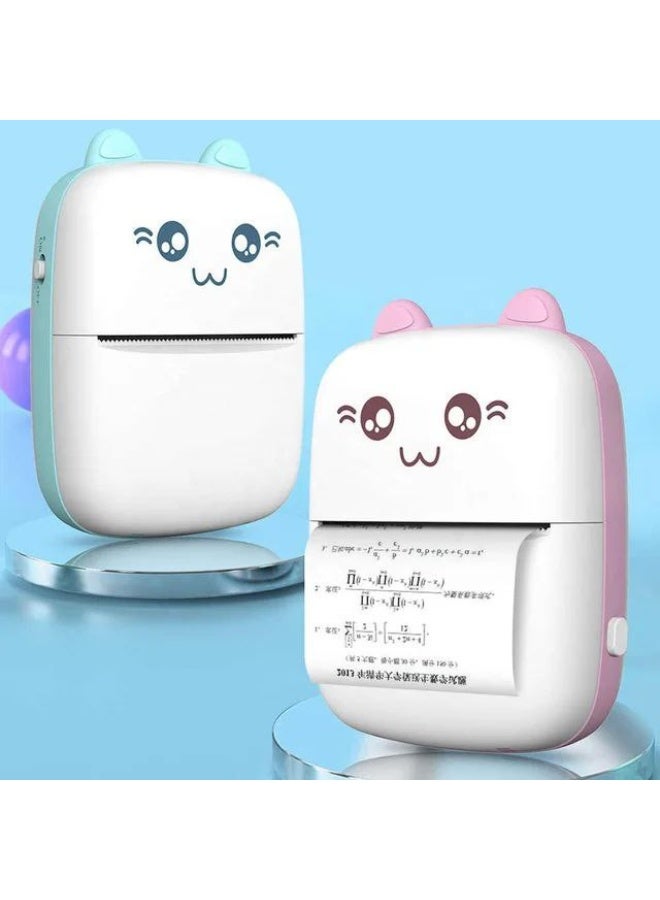 طابعة صغيرة محمولة لاسلكية تعمل بتقنية البلوتوث، مثالية للأطفال والكبار لطباعة الملاحظات والملصقات والرسومات بالأبيض والأسود، خفيفة الوزن ويتم شحنها عبر منفذ USB. - Image 4